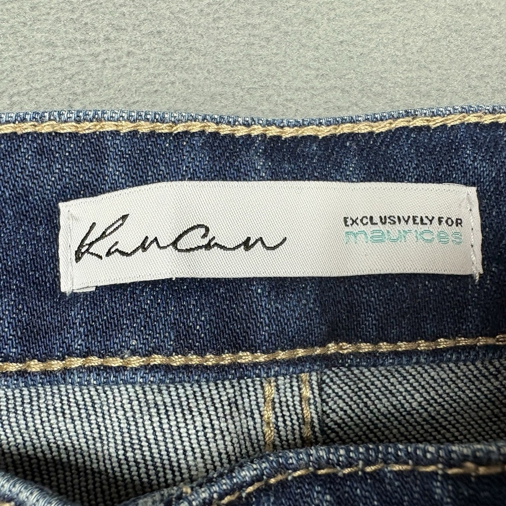KanCan Size 31 Flare Jeans Dark Wash Frayed Hem Stretch Denim - Picture 4 of 8